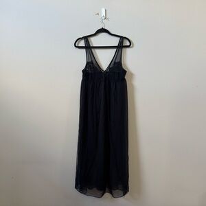 Victoria’s Secret Vintage Y2K maxi black flowy long mesh lace lingerie dress